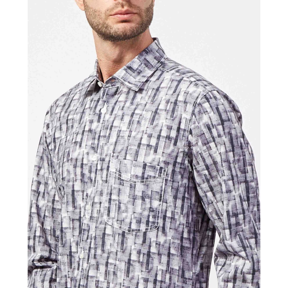 Hugo Boss Gestreept katoenen overhemd met borstzak Multicolor Heren