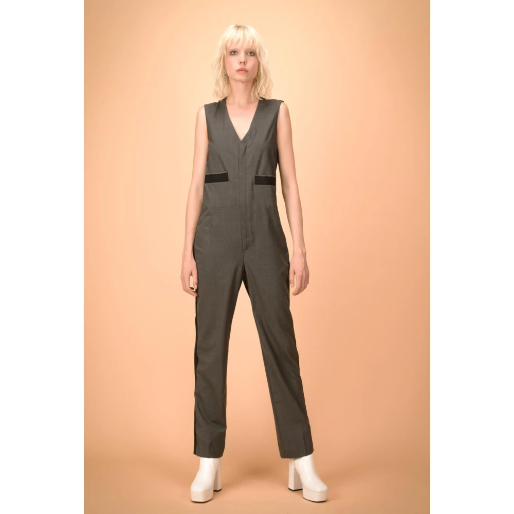 pinko Fresco Wol Jumpsuit Gray Dames