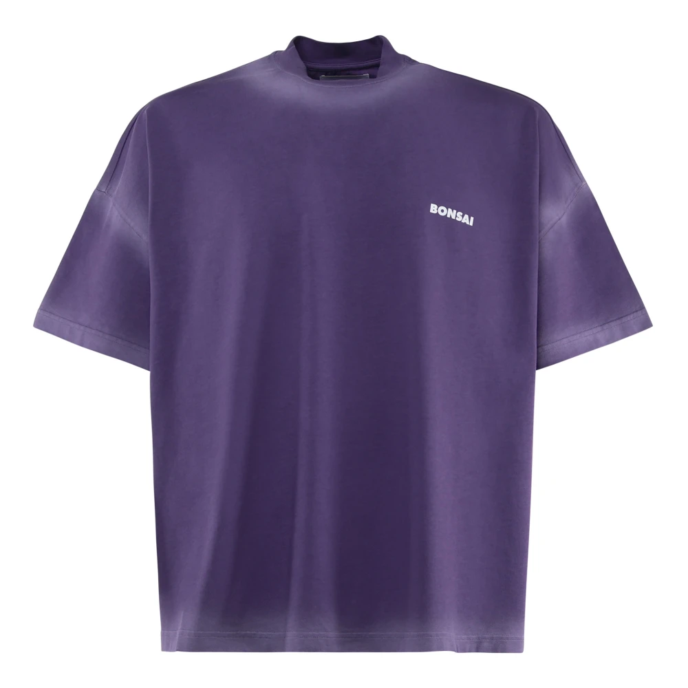 Bonsai Paarse hoge kraag logo T-shirt Purple Heren