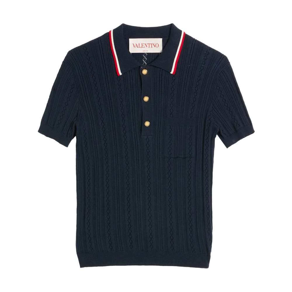 Valentino Garavani Men's Blue V-Neck Knitwear,, Stylish Jumper With Unique Design 2XL