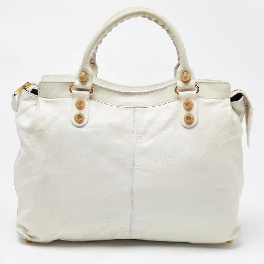Balenciaga Vintage Pre-owned Leather totes White Dames