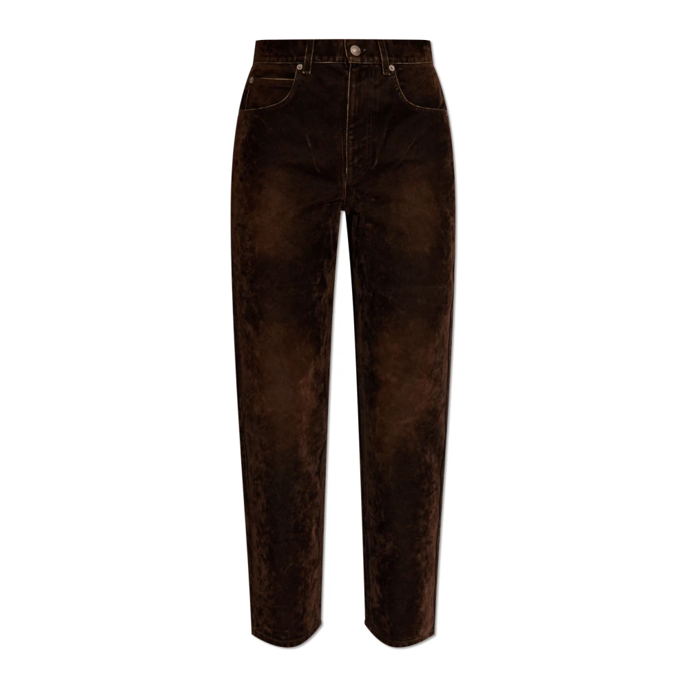 Tory Burch Women's Brown Straight-Leg Jean