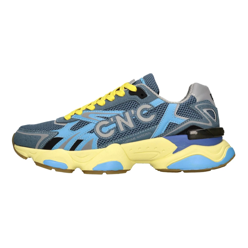 Costume National Suède en stoffen sneakers Heren Schoenen Veelkleurig Multicolor