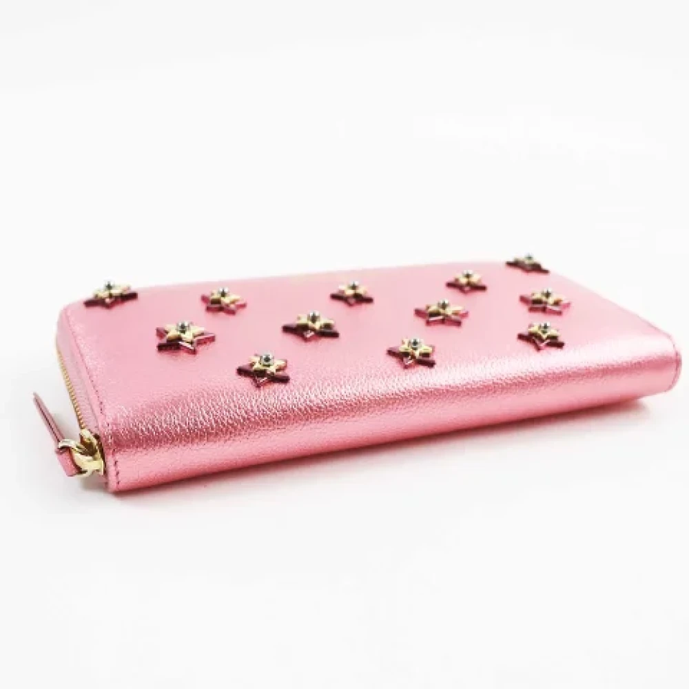 Jimmy Choo Pre-owned Leather wallets Pink Dames