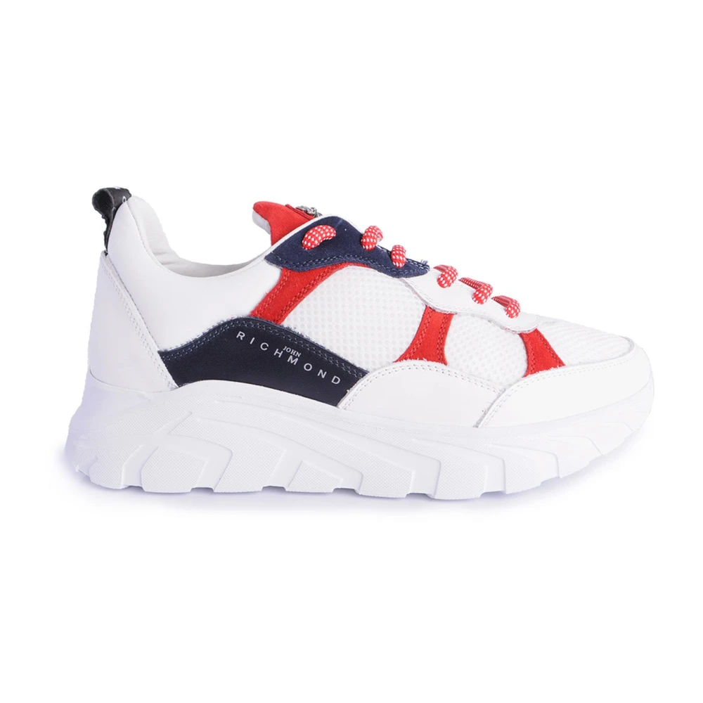 John Richmond Kleurrijke sneakers met veters en dikke zool Heren Schoenen Wit