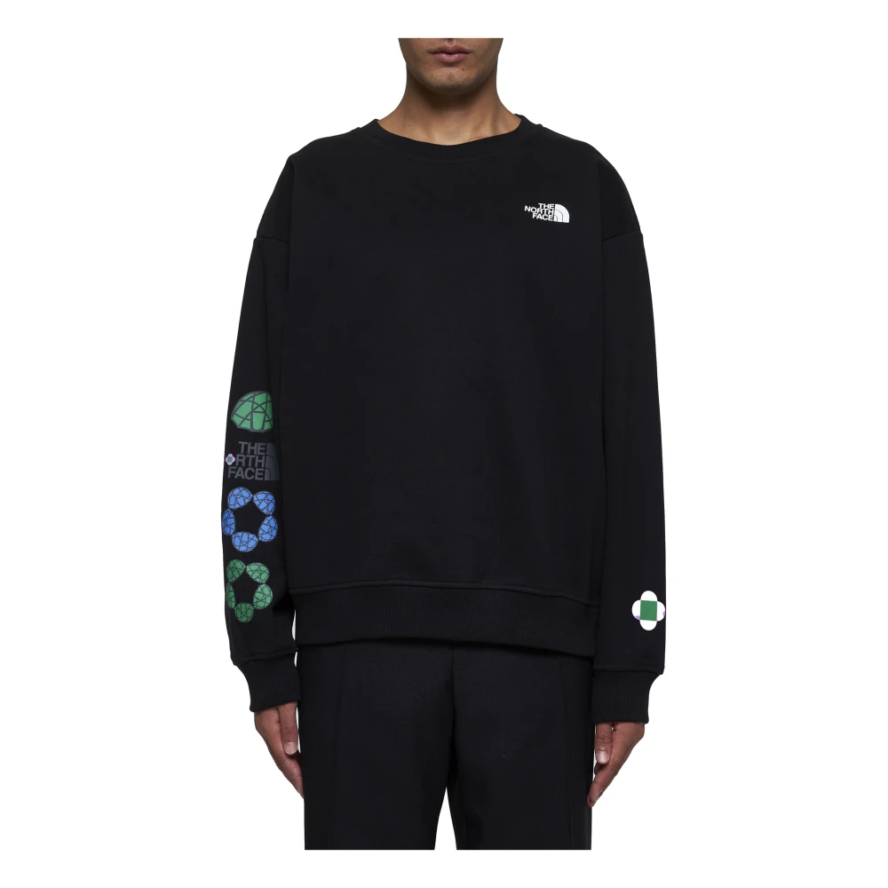 The North Face Sweatshirt met Grafische Print en Ronde Hals Black Heren