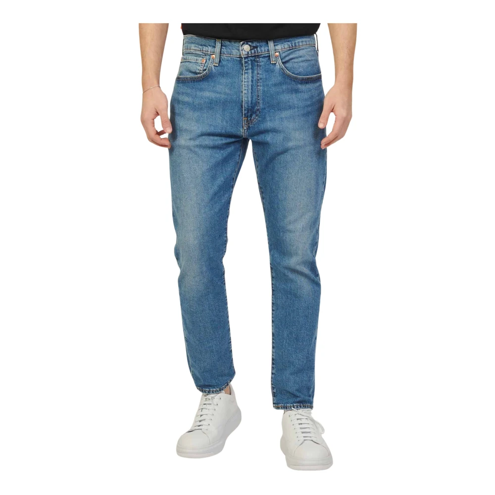 Slim Fit Tapered Leg Blå Jeans