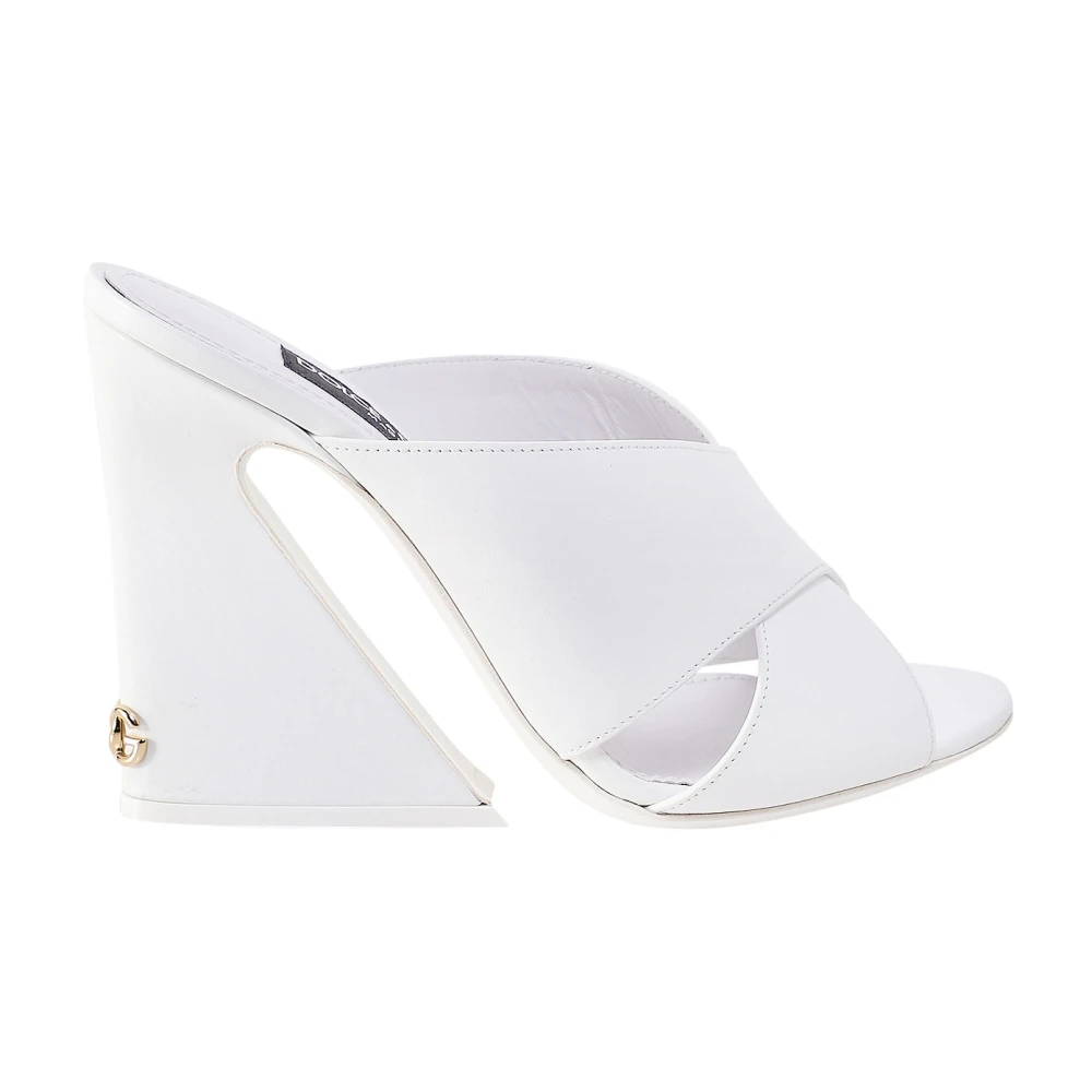 Dolce & Gabbana Geometrische Blokhak Sandalen White Dames