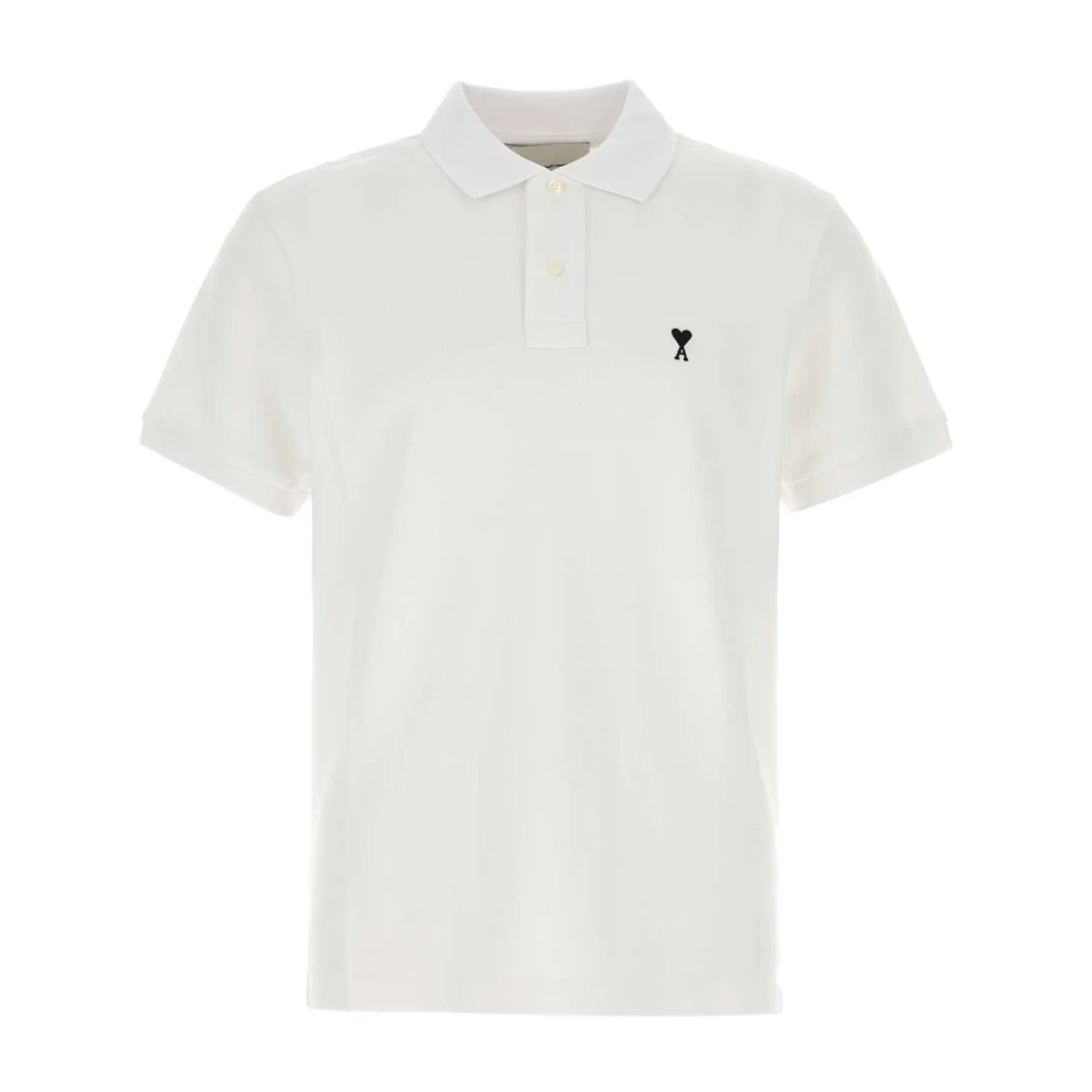 Ami Paris White Polo Shirts, Male, Xs, Quota Polo