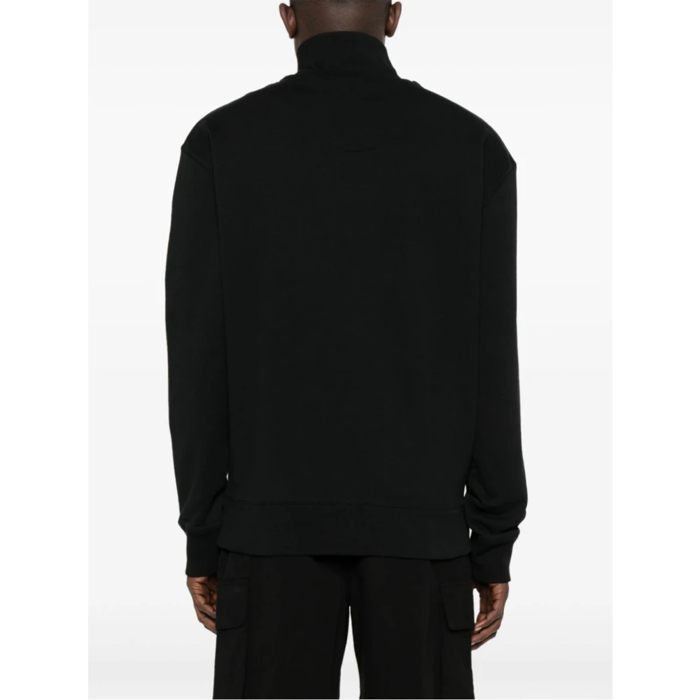 Maison Kitsuné Zwarte Half Zip Sweatshirt Aw24 Black Heren