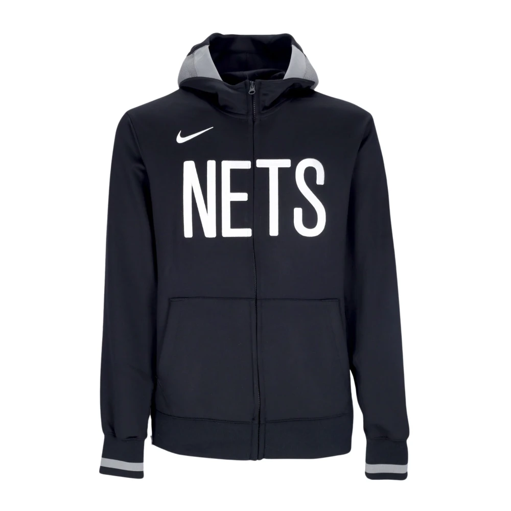 Nike Svart Brooklyn Nets Lättviktig Zip Hoodie