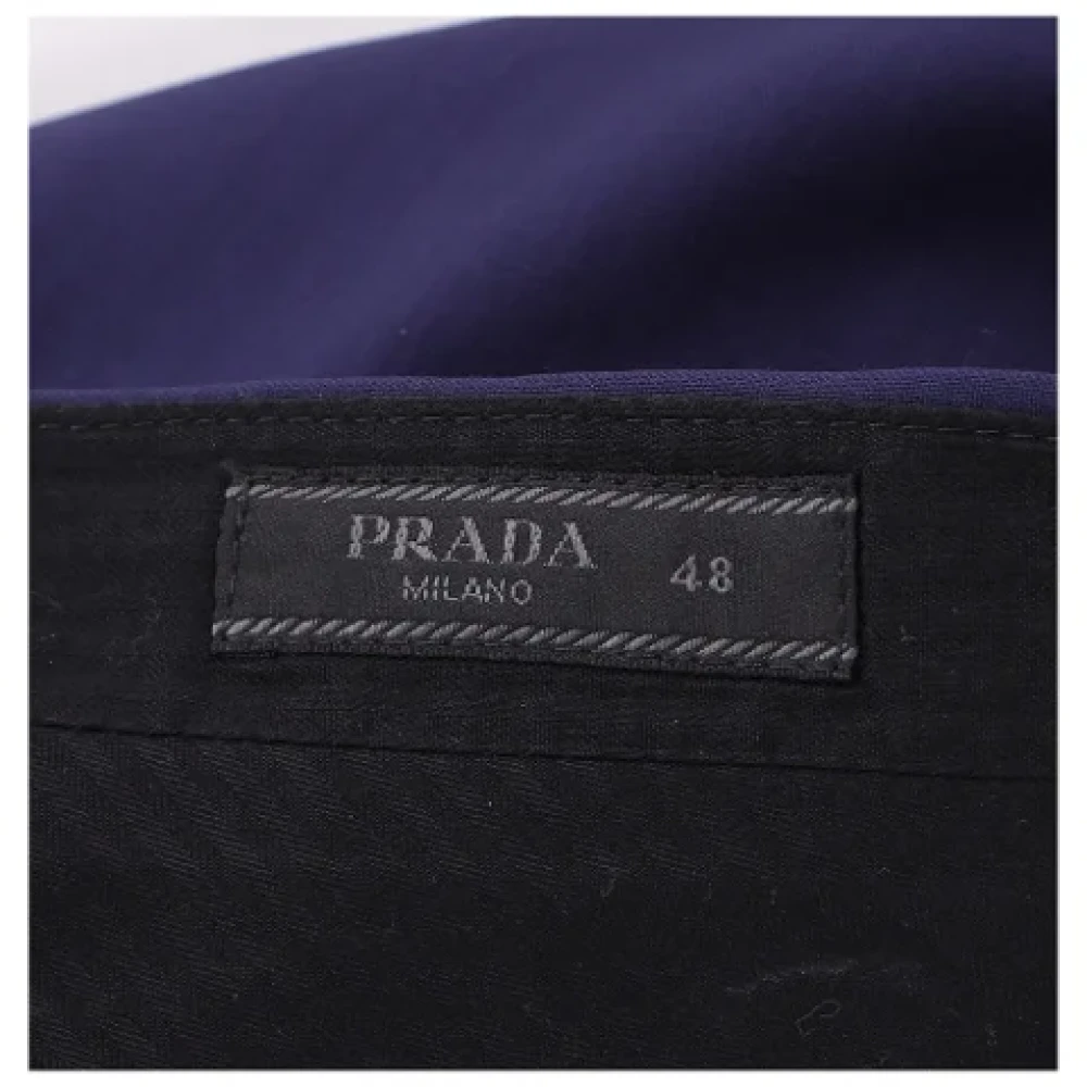 Prada Vintage Pre-owned Wool bottoms Blue Heren