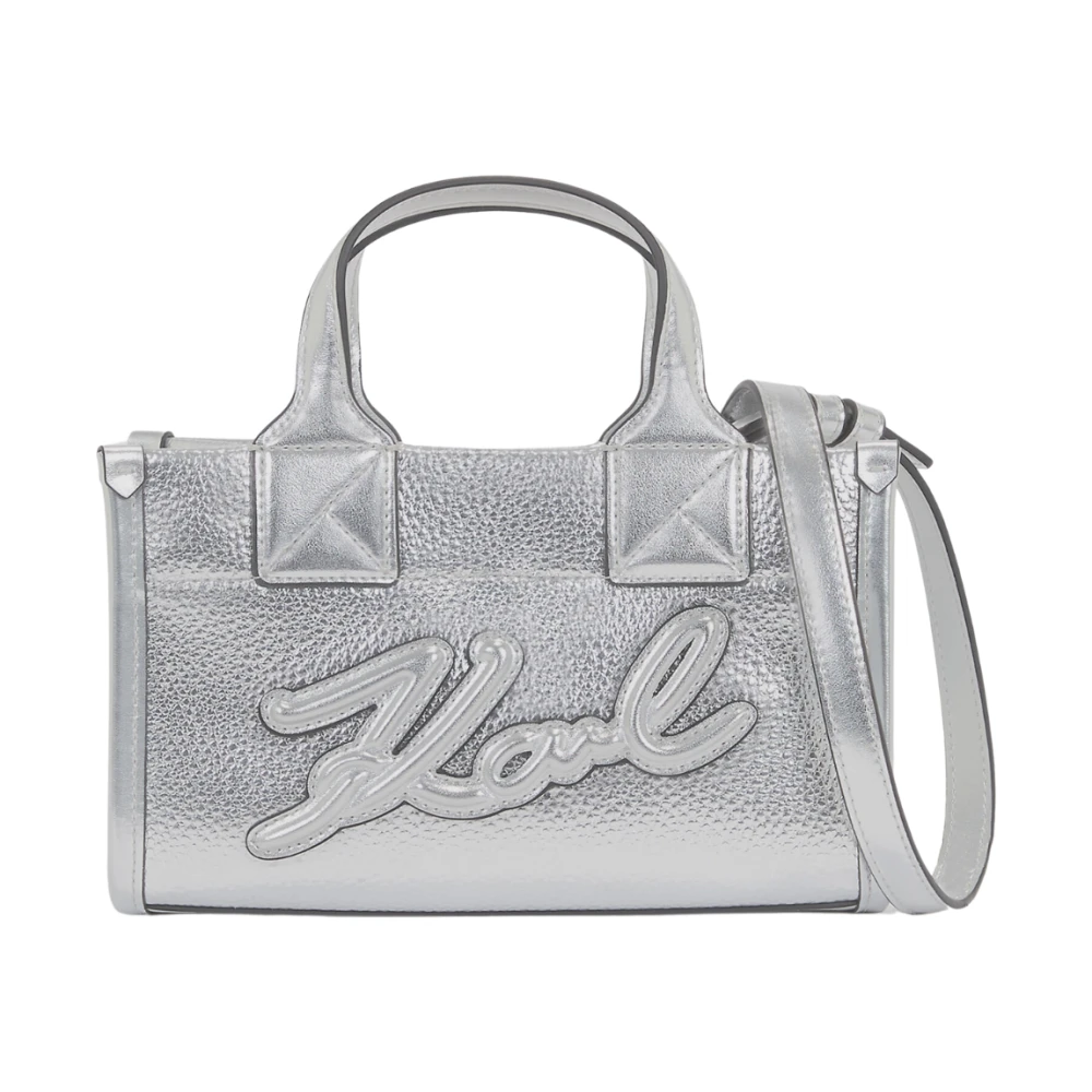 Karl Lagerfeld Korrelige Tote Tas Zilver Gray Dames