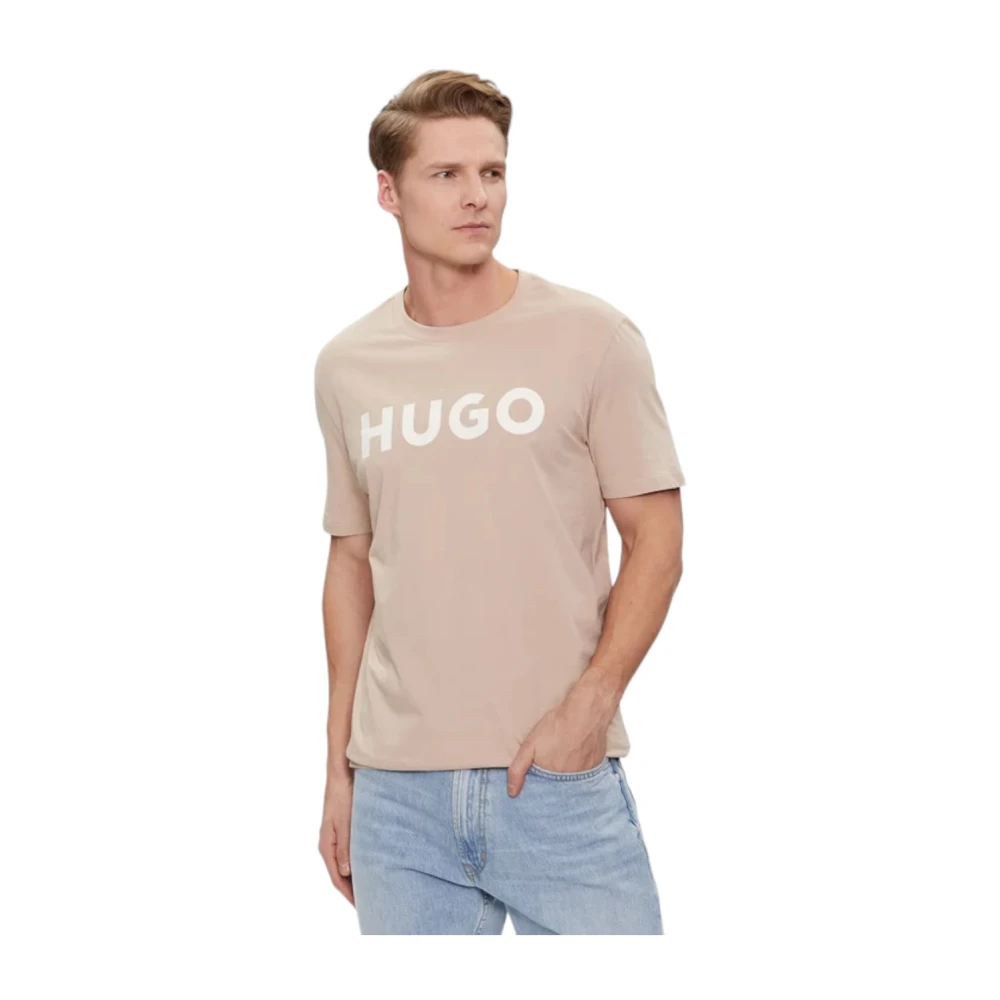 Hugo Boss Katoenen T-Shirt Beige Heren