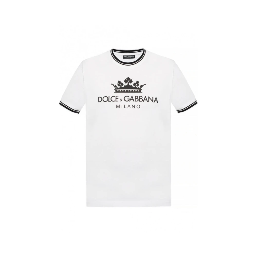 Dolce & Gabbana Wit Logo Print T-Shirt White Heren