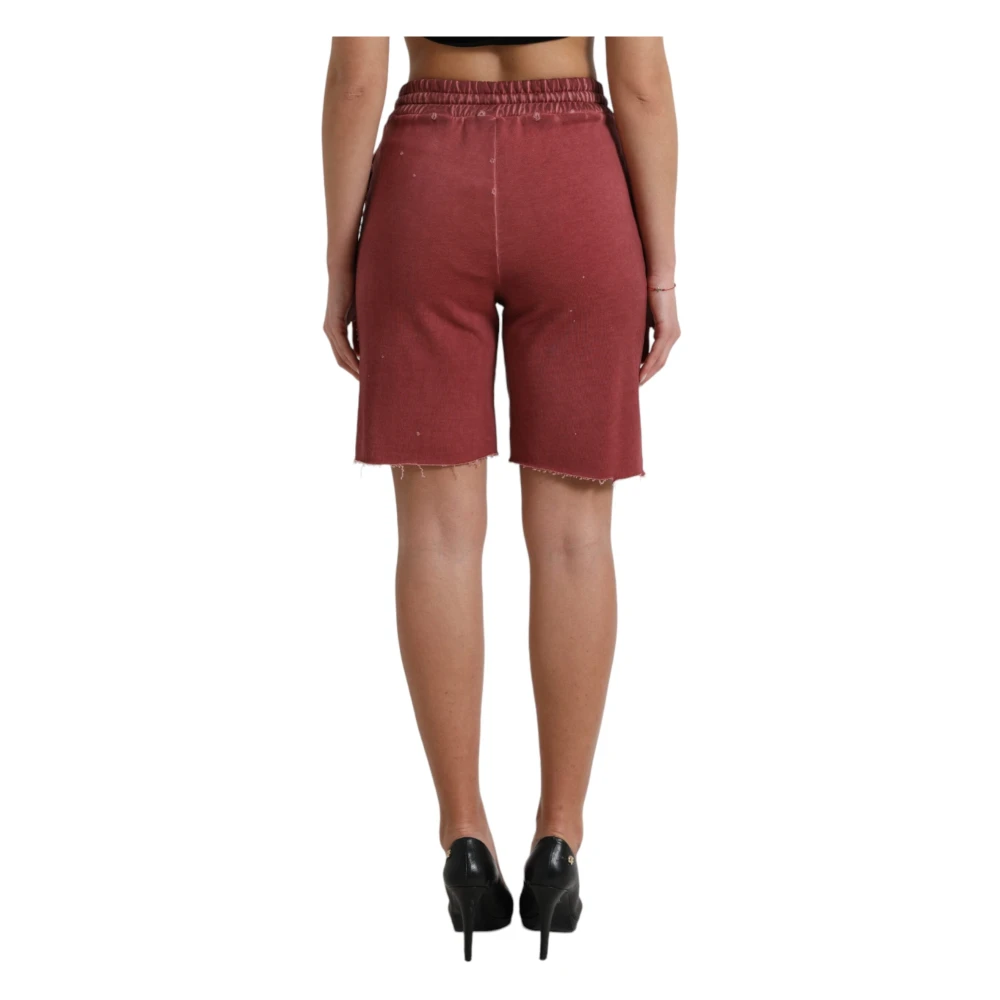 Dolce & Gabbana Luxe High-Waisted Designer Sweatshorts Brown Dames