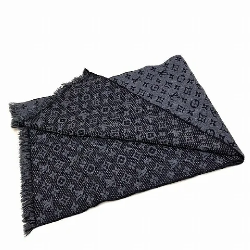 Louis Vuitton Vintage Pre-owned Wool scarves Blue Dames
