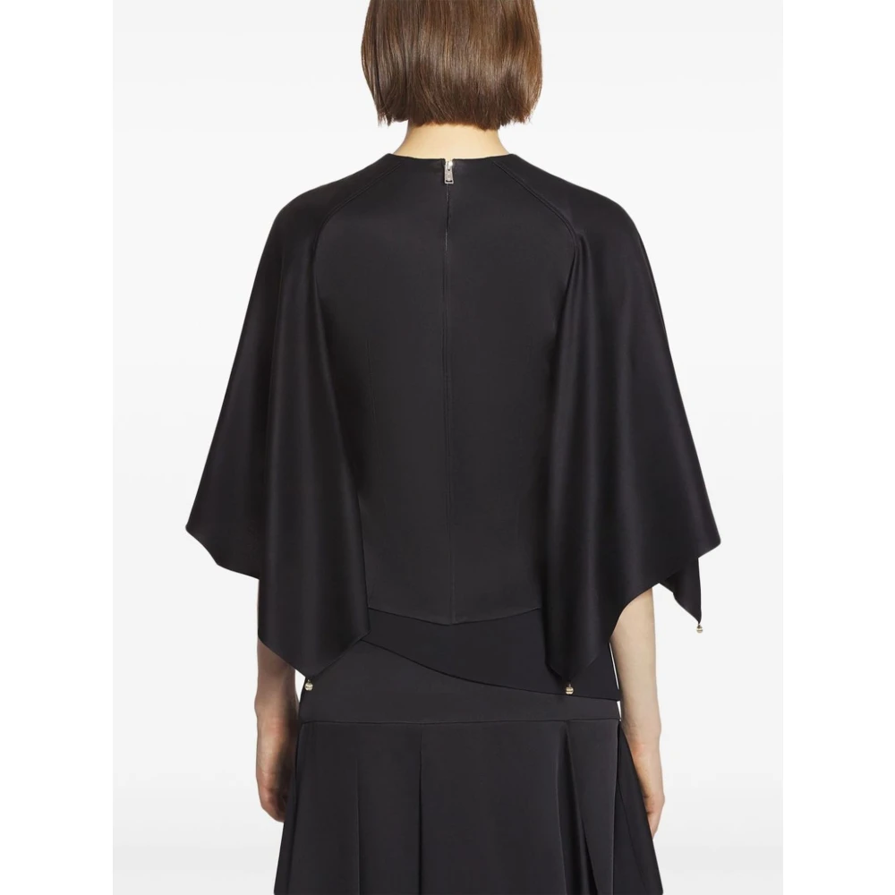 Lanvin Zwarte Asymmetrische Stud Top Black Dames