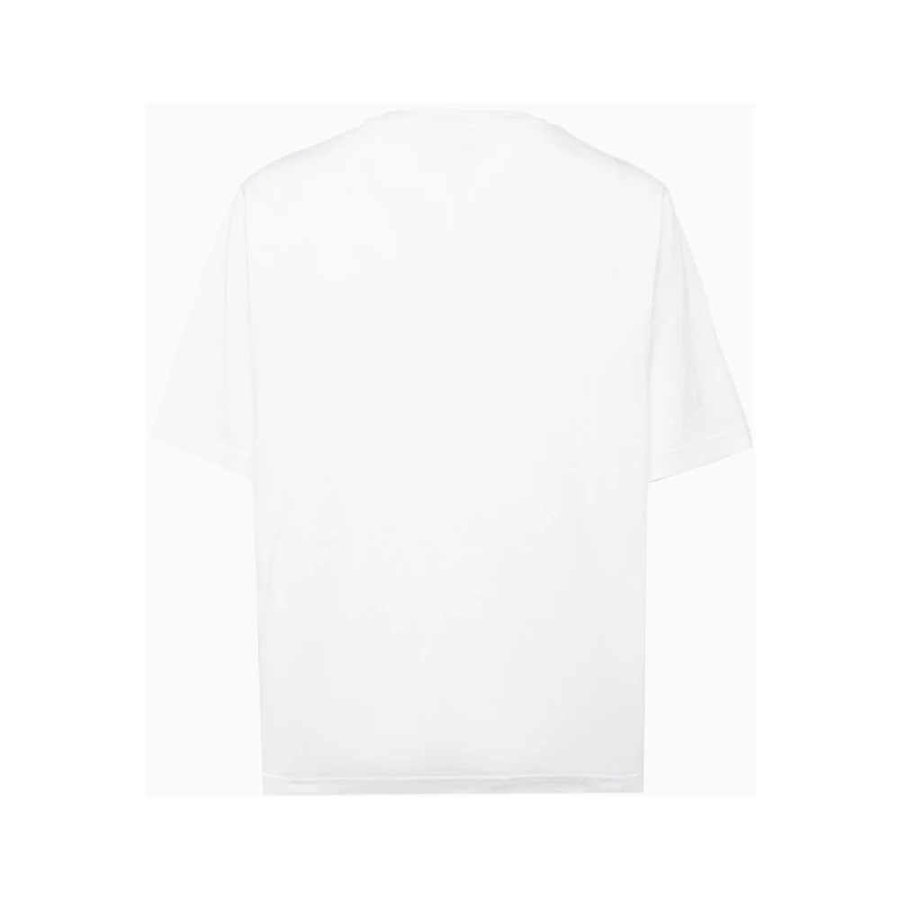 Acne Studios Effengekleurd Katoenen T-Shirt White Heren