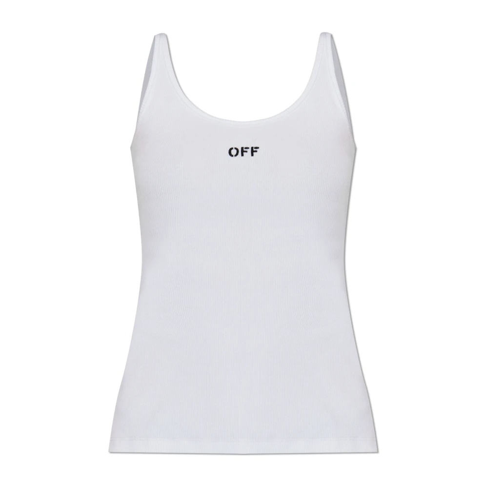 Off White Witte Elastische Tanktop White Dames