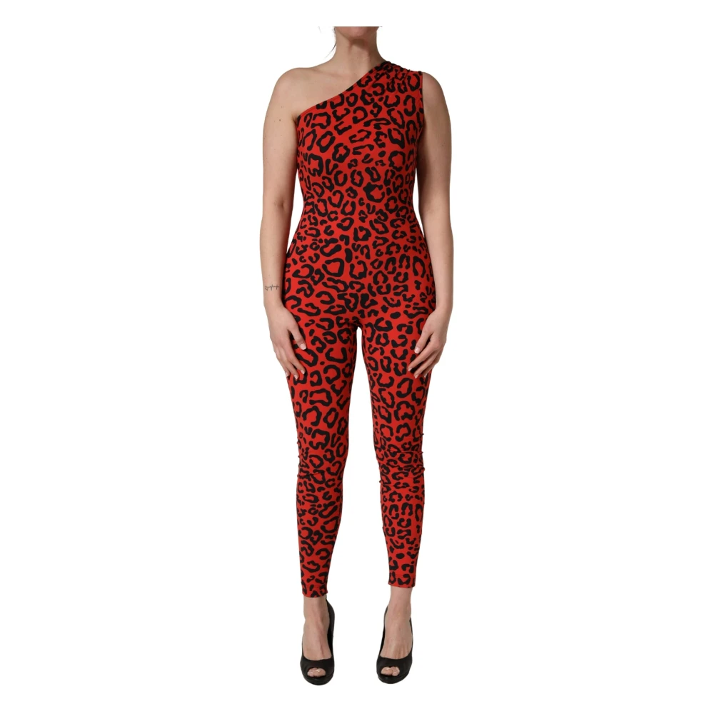 Dolce & Gabbana Women's Multicolor Jumpsuits, M, Leopard Pattern Jumpsuit