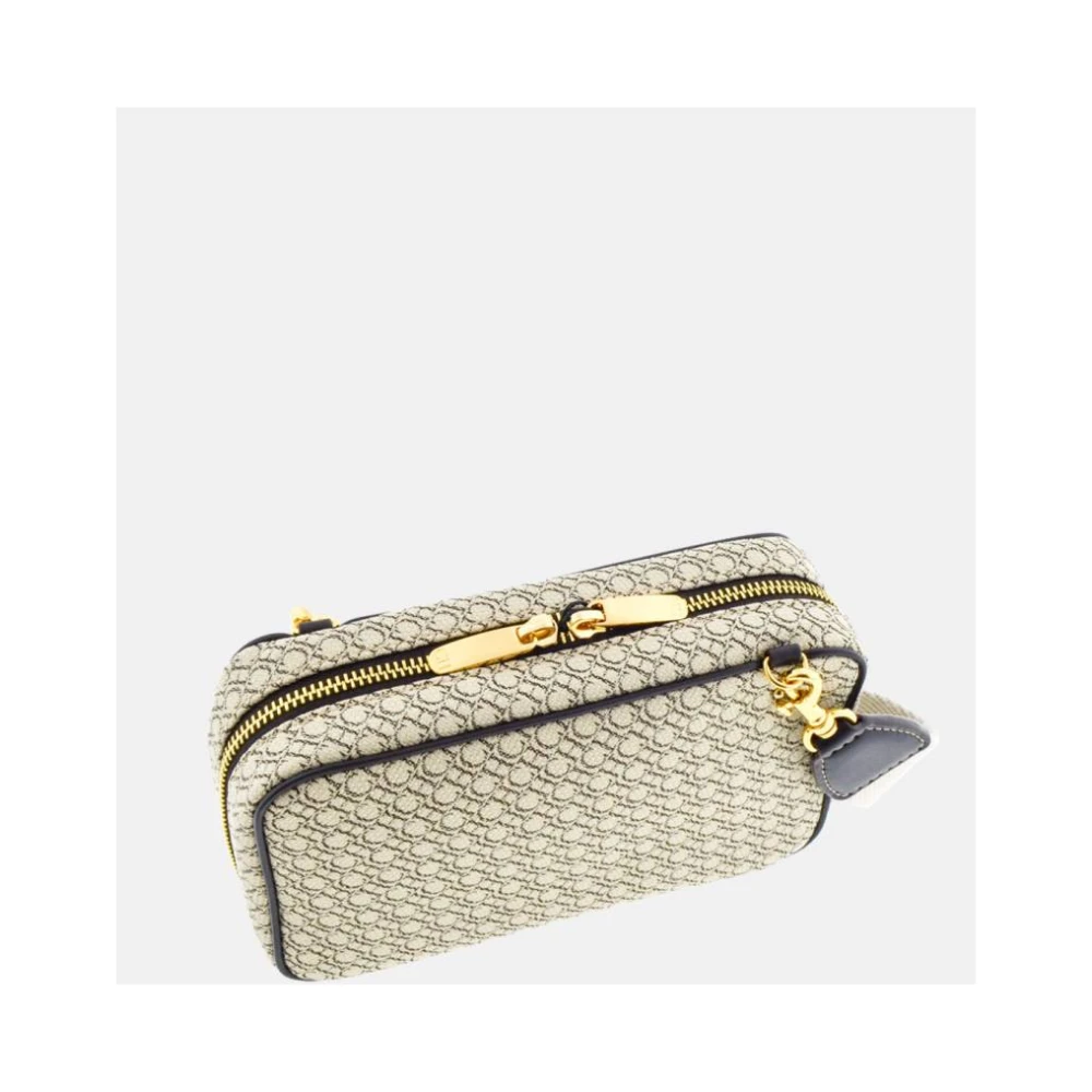 Carolina Herrera Canvas Schoudertas met Leren Afwerking Beige Dames