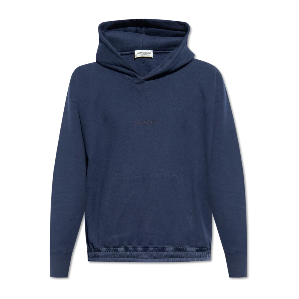 Saint Laurent Hoodie met logo Blue Heren