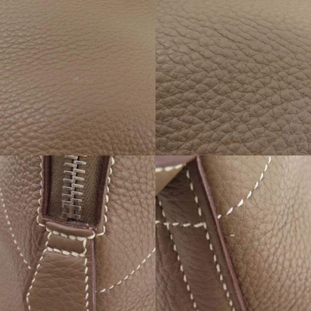Hermès Vintage Pre-owned Leather hermes-bags Gray Dames