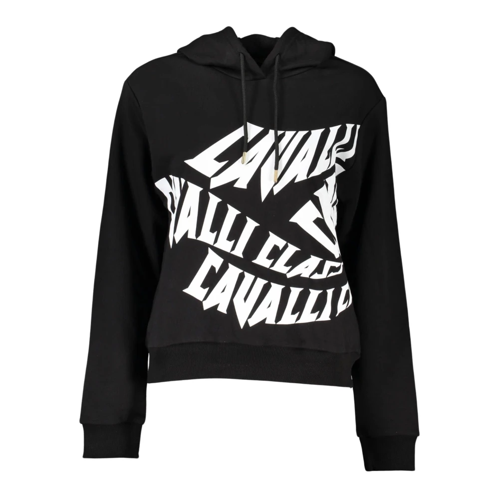 Cavalli Class Women's Black Elegant Hooded Jumper Large