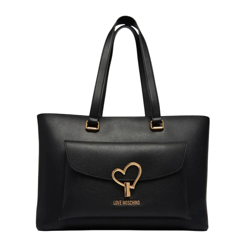 Love Moschino Women's Black Shopping Bags, One Size, Large Tote Bag