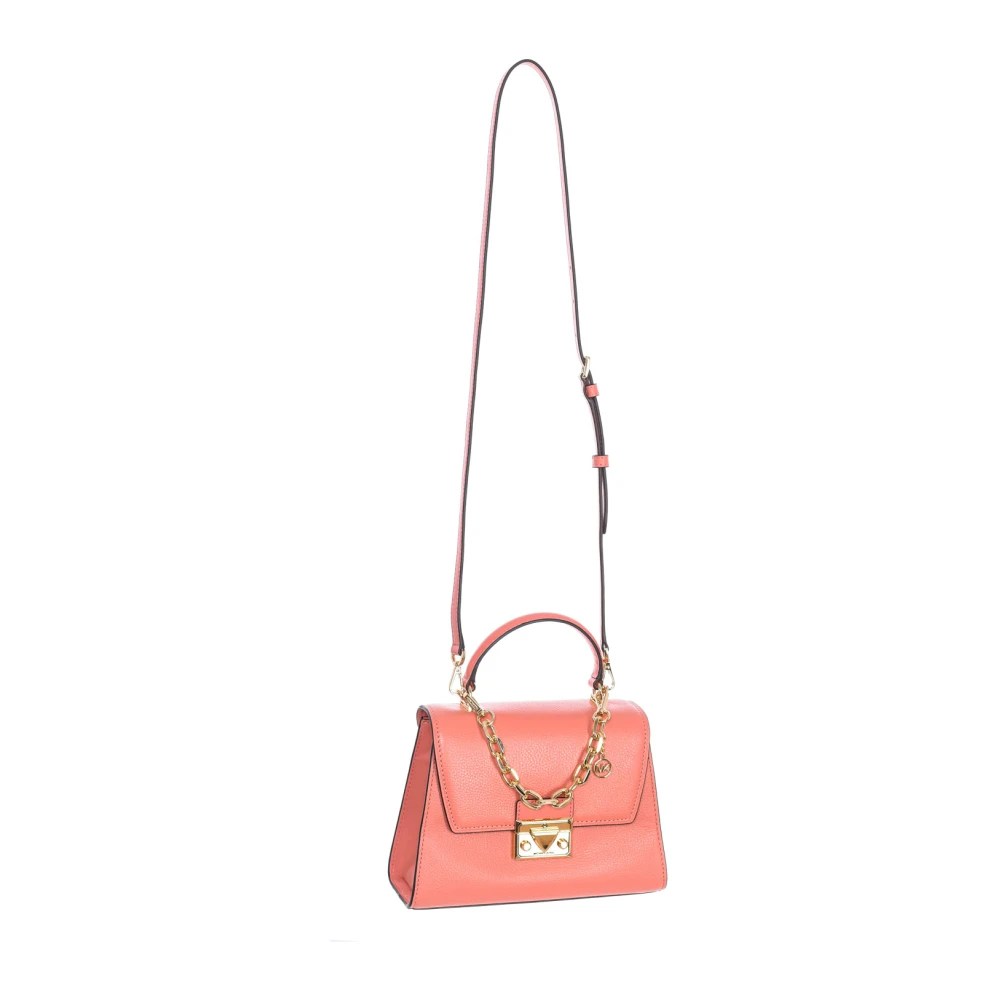 Michael Kors Women's Red Refined Handbag With Snap Closure