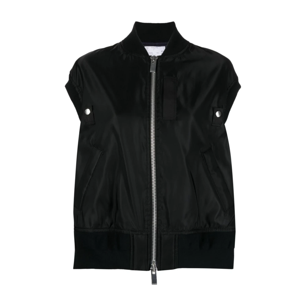 Sacai Zwarte Logo Sweaters Black Dames