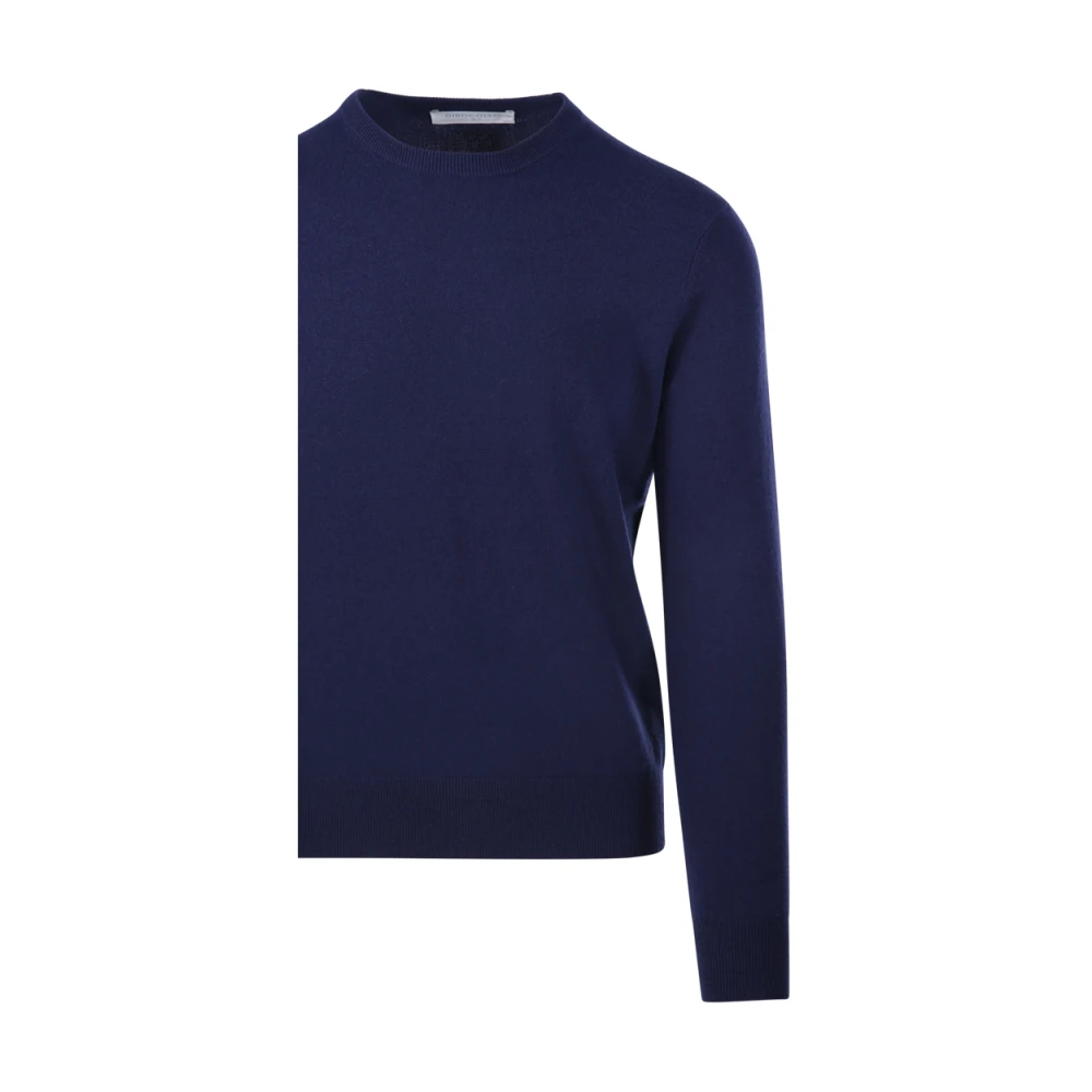 Cashmere Company Marino Ronde Hals Sweater Blue Heren
