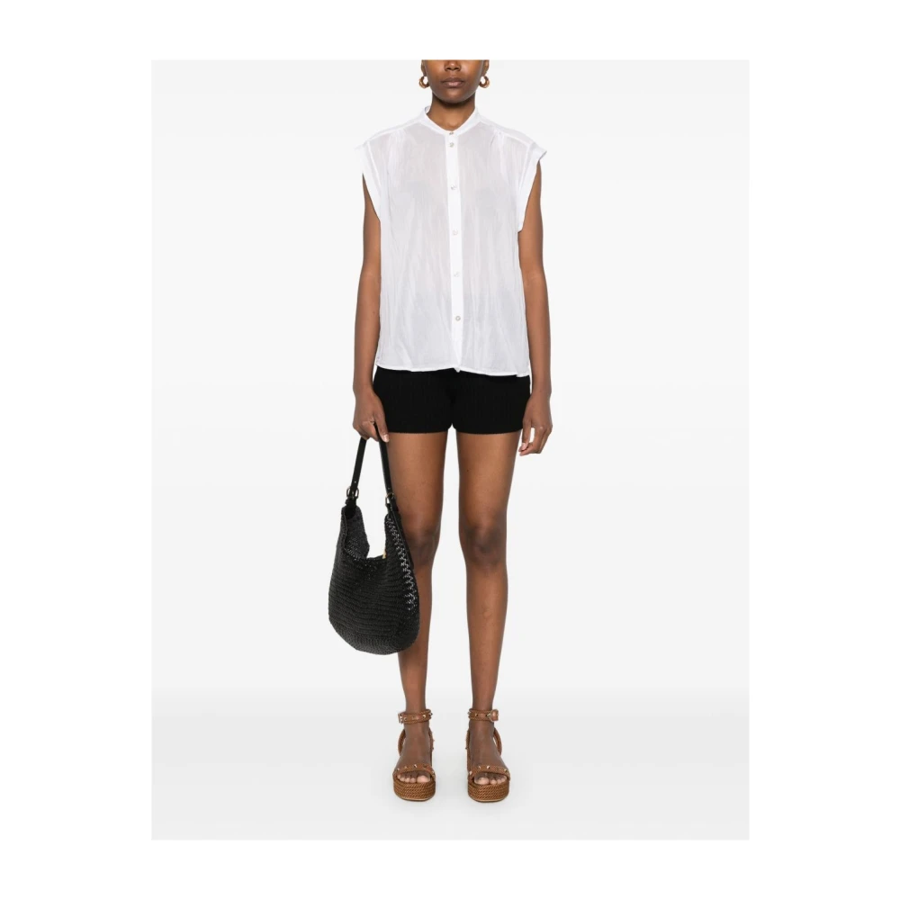 Forte Witte Button-Up Shirt met Gerimpeld Detail White Dames
