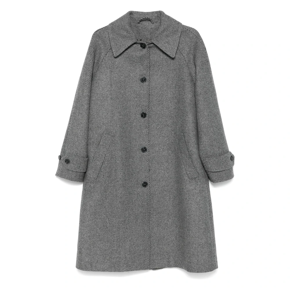 Officine Générale Gestructureerde Gestreepte Wollen Trui Gray Dames