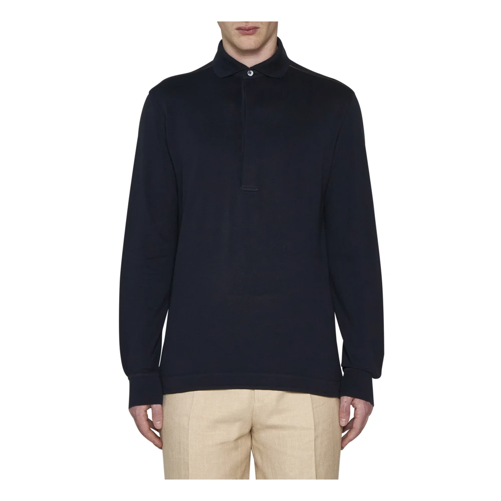 Ermenegildo Zegna Blauwe T-shirts en Polos MC Blue Heren