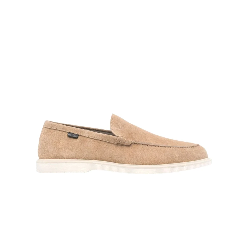Hogan Men's Beige Loafers, 6 1/2 Uk, H633 Millerighe Mocassino