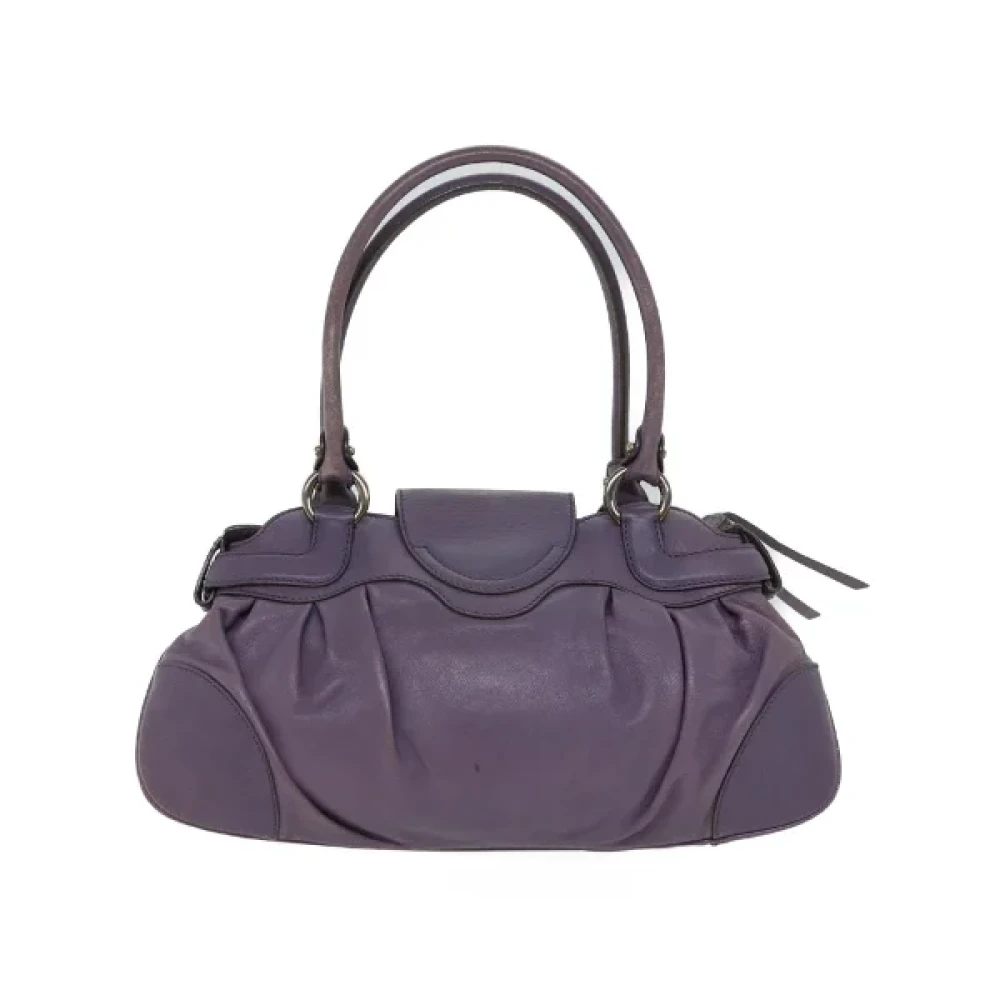 Salvatore Ferragamo Pre-owned Leather handbags Purple Dames
