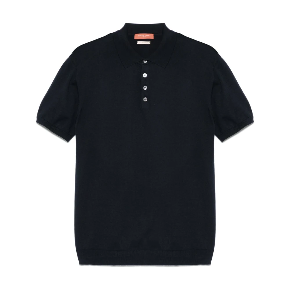 Daniele Fiesoli Blauw Geribbelde Manchetten Poloshirt Blue Heren