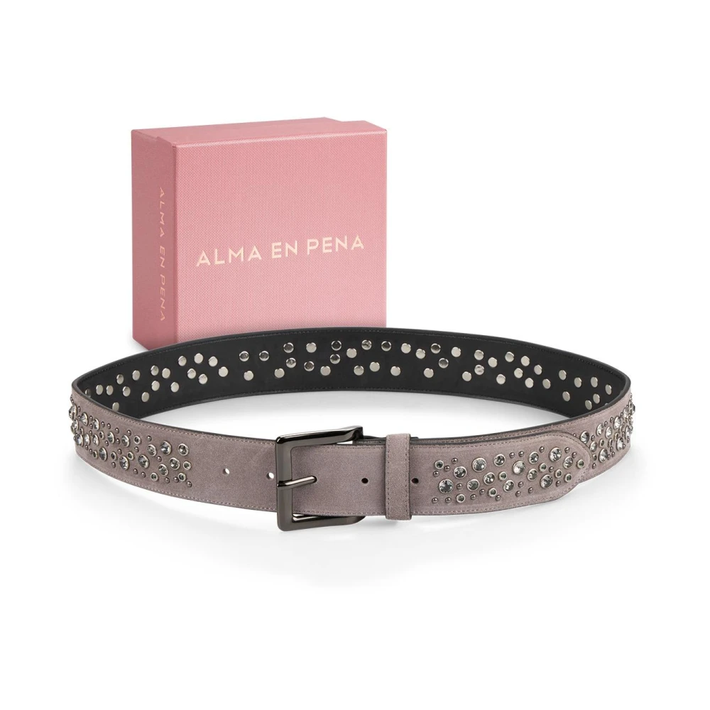 Alma en Pena Gevlochten leren riem Gray Dames