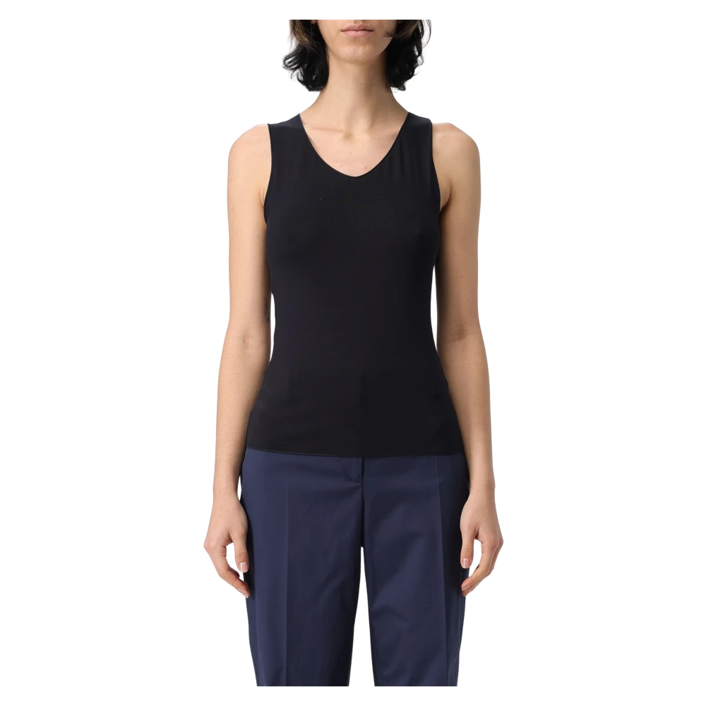 Emporio Armani Jersey Top voor Vrouwen Blue Dames