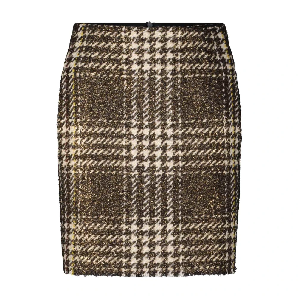LUISA CERANO Glitter Mini Rok met Franjes Brown Dames
