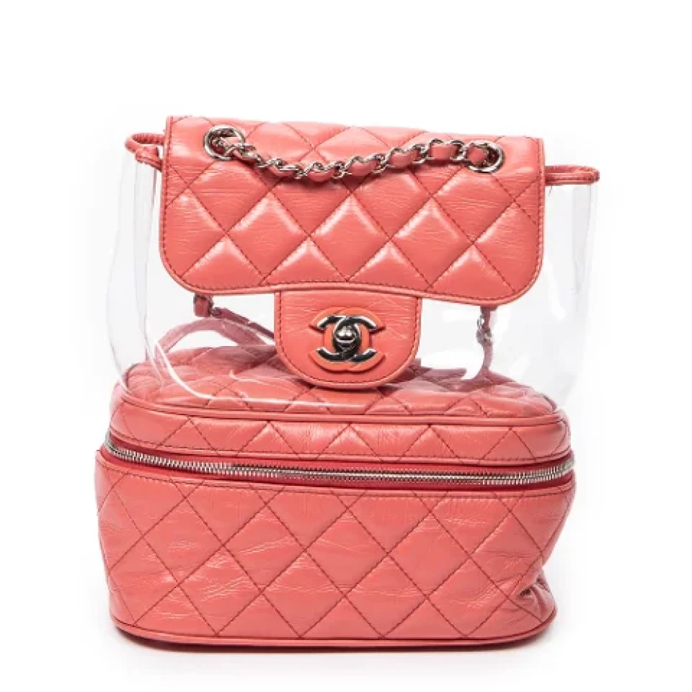 Chanel Vintage Pre-owned Leather backpacks Pink Dames