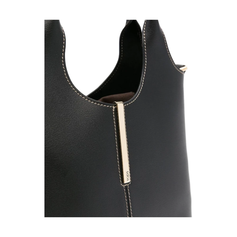 TOD'S Zwarte Schoudertas met Lobster Claw Black Dames