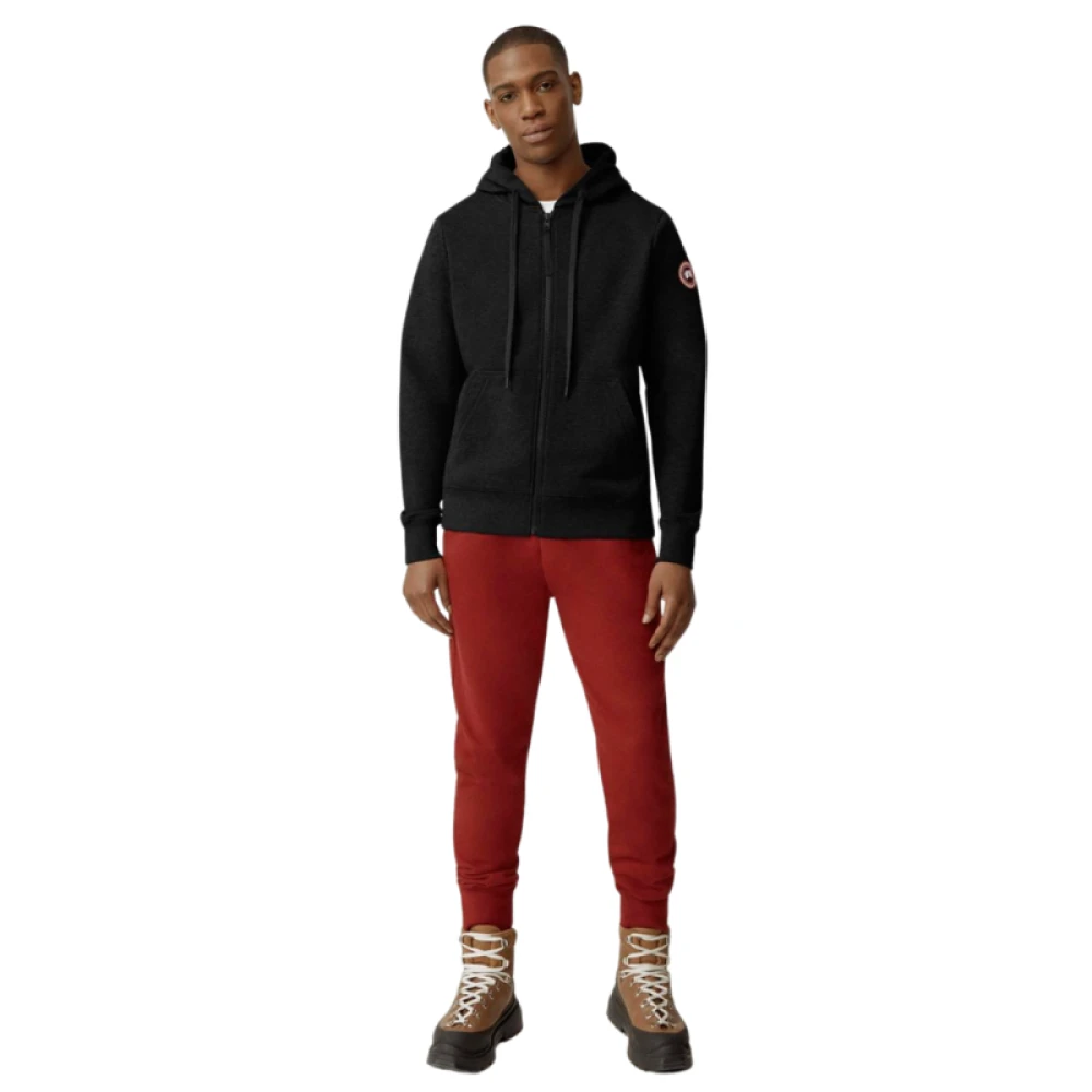 Canada Goose Zwarte katoenen sweatshirt met rits Black Heren