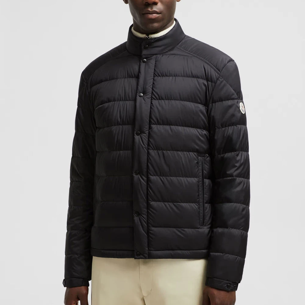 Moncler Klassieke Zwarte Donsjas met Rits Black Heren