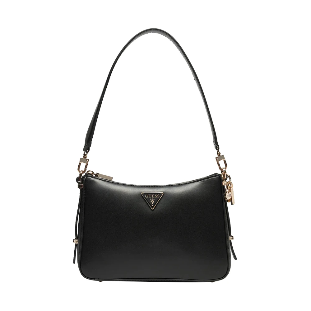 Guess Zwarte schoudertas met gouden details Black Dames