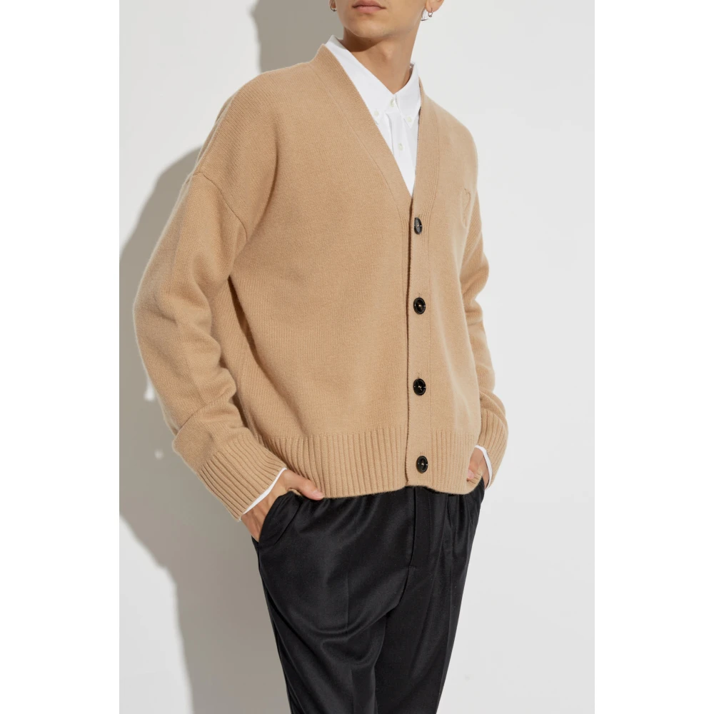 Ami Paris Wollen Vest Beige Heren