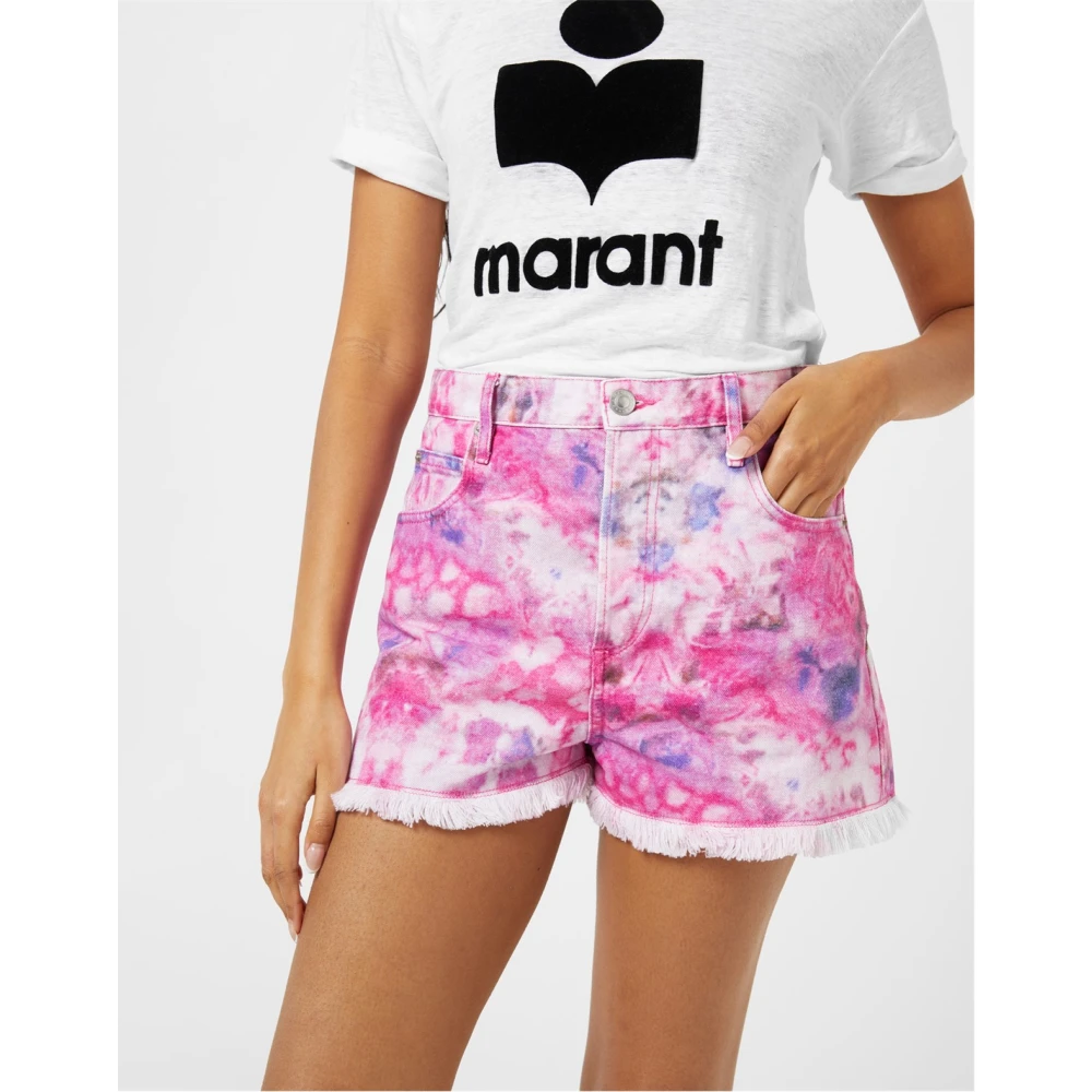 Isabel marant Tie-Dye Frayed Mulberry Shorts Multicolor Dames
