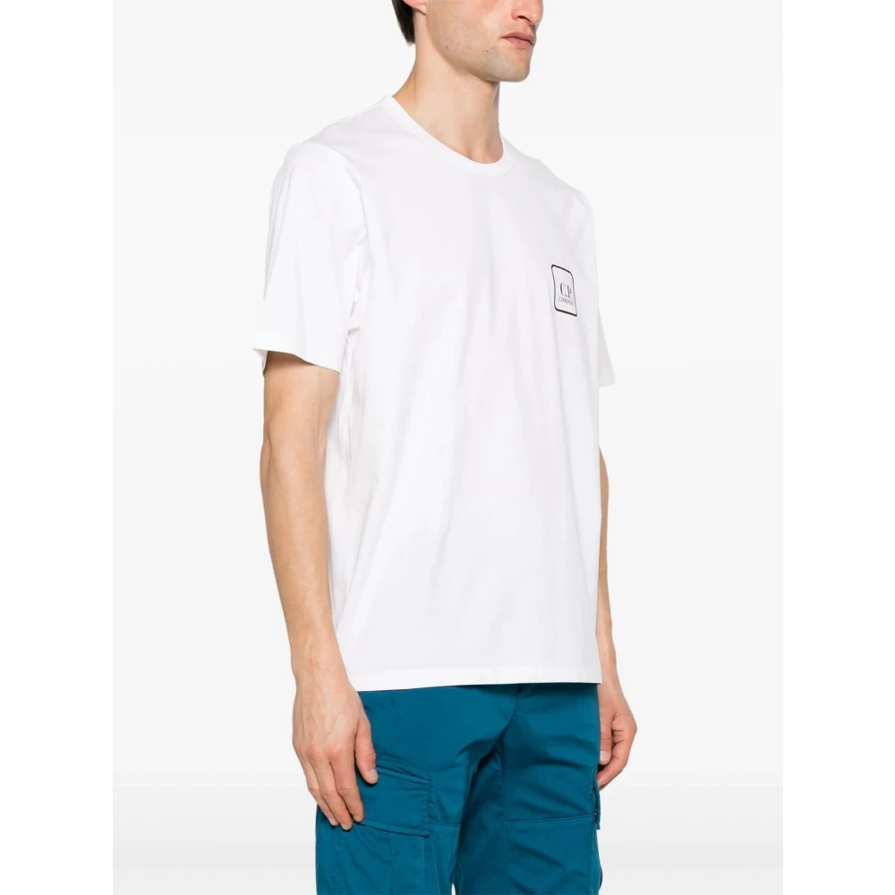 C.P. Company Wit Ronde Hals Bedrukt T-shirt White Heren